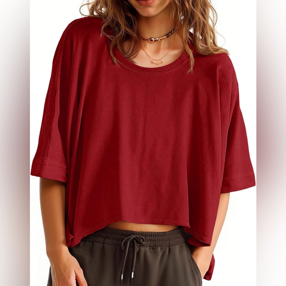 Women's Oversized T-shirt in Burgundy
